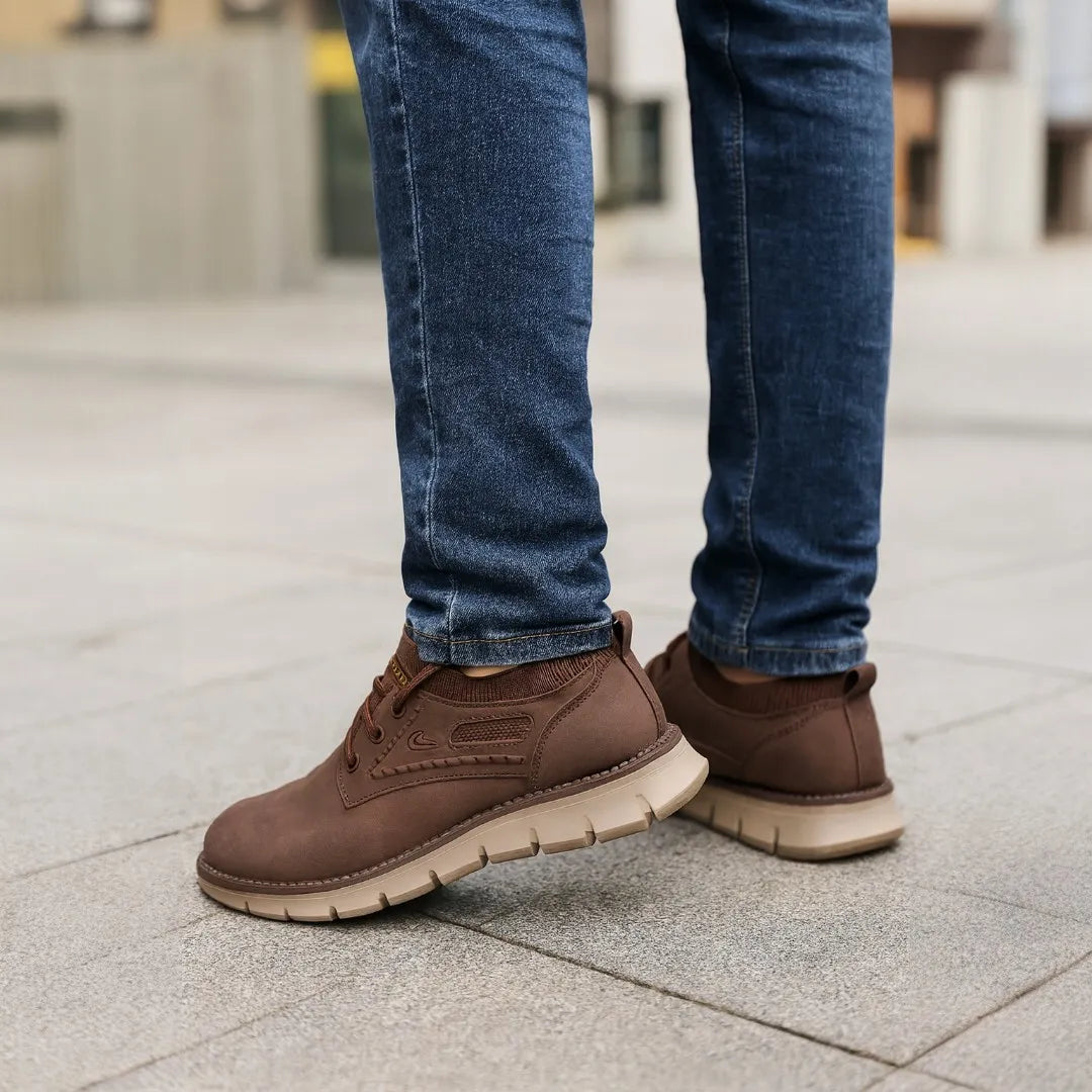 Men’s Casual Vegan Leather Shoes – Oxford Style with Flexible Sole