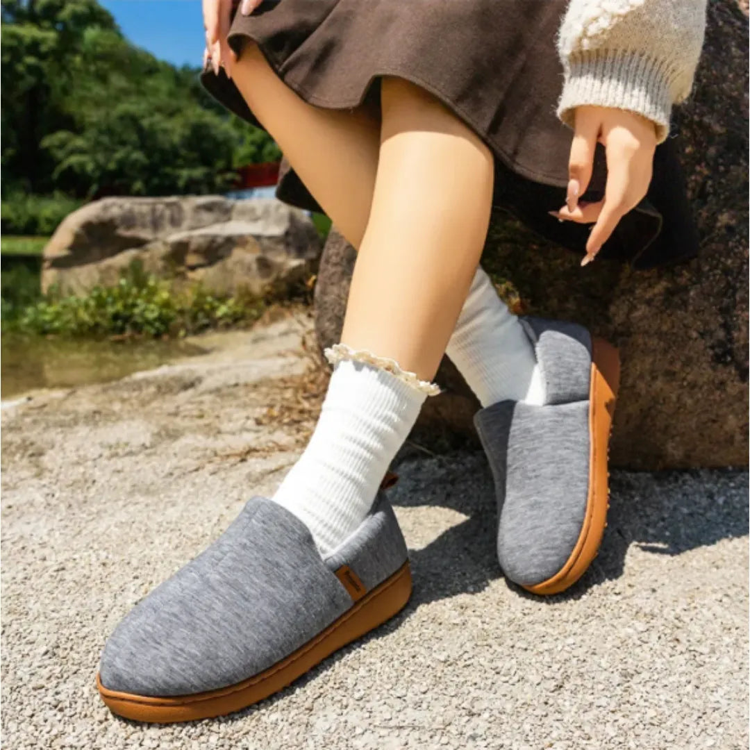 Leo Fleece Lined Slippers – Warm Non Slip Indoor Outdoor House Shoes