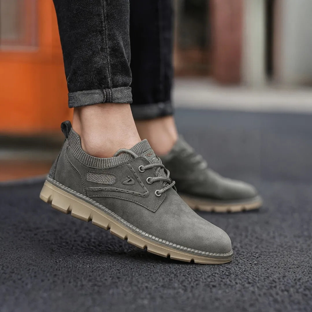 Men’s Casual Vegan Leather Shoes – Oxford Style with Flexible Sole