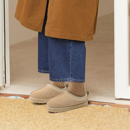 Women’s Suede Slippers – Fur Lined Indoor Outdoor House Shoes