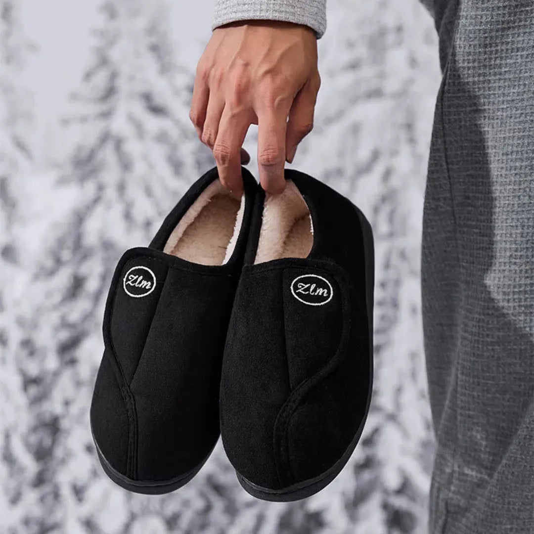 Sam Wide Fit Slippers – Adjustable Velcro House Shoes for Swollen Feet