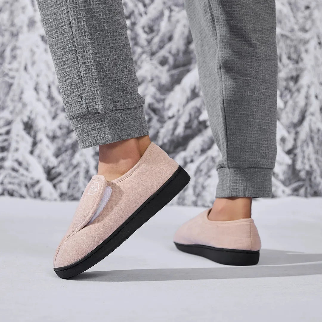 Sam Wide Fit Slippers – Adjustable Velcro House Shoes for Swollen Feet