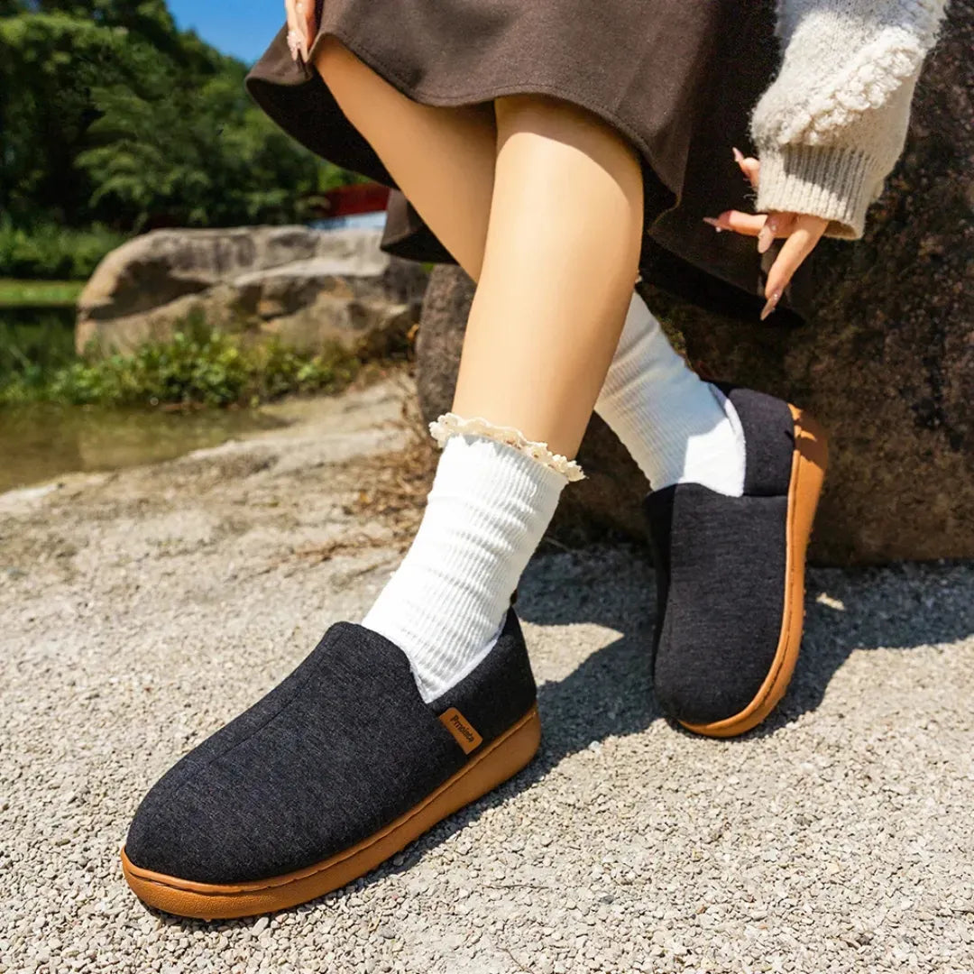 Leo Fleece Lined Slippers – Warm Non Slip Indoor Outdoor House Shoes