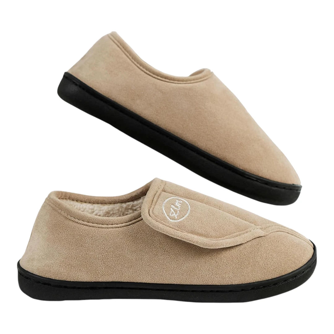 Sam Wide Fit Slippers – Adjustable Velcro House Shoes for Swollen Feet