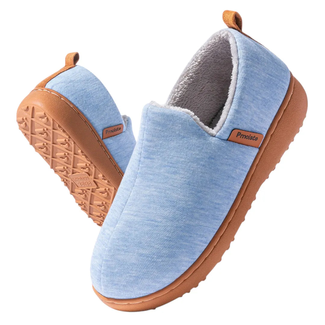 Leo Fleece Lined Slippers – Warm Non Slip Indoor Outdoor House Shoes