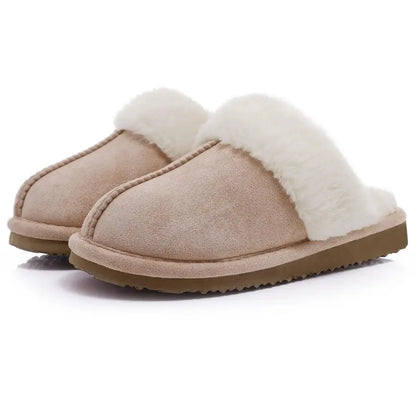 Alex Leather Fur Lined Mule Slippers – Warm Slip On Slippers