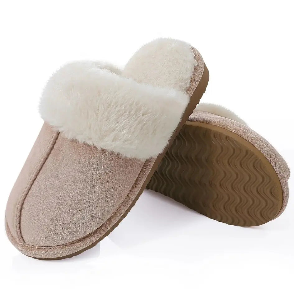 Alex Leather Fur Lined Mule Slippers – Warm Slip On Slippers