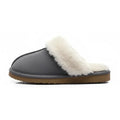Alex Leather Fur Lined Mule Slippers – Warm Slip On Slippers
