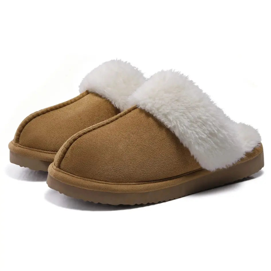 Alex Leather Fur Lined Mule Slippers – Warm Slip On Slippers