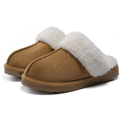 Alex Leather Fur Lined Mule Slippers – Warm Slip On Slippers