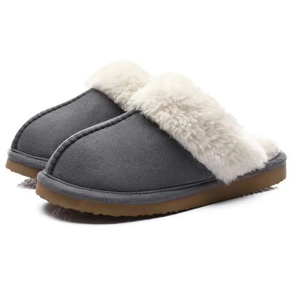 Alex Leather Fur Lined Mule Slippers – Warm Slip On Slippers