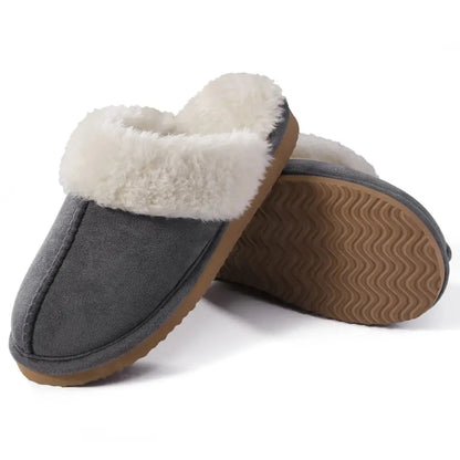 Alex Leather Fur Lined Mule Slippers – Warm Slip On Slippers