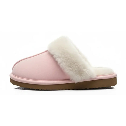Alex Leather Fur Lined Mule Slippers – Warm Slip On Slippers