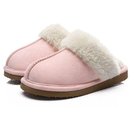 Alex Leather Fur Lined Mule Slippers – Warm Slip On Slippers