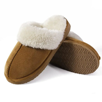 Alex Leather Fur Lined Mule Slippers – Warm Slip On Slippers