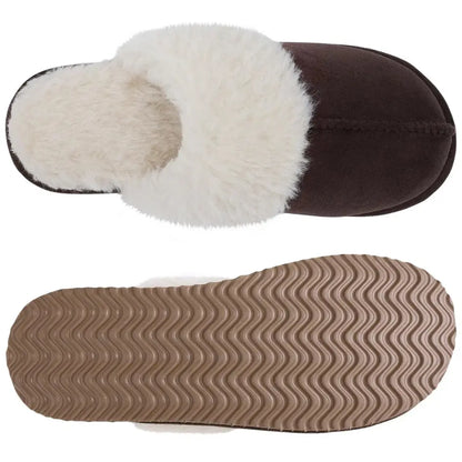 Alex Leather Fur Lined Mule Slippers – Warm Slip On Slippers