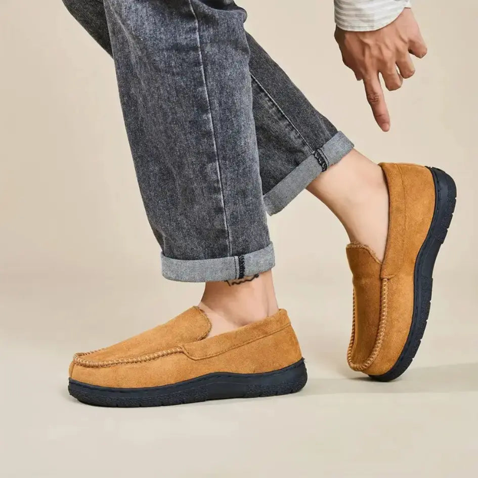 Bjorn Men’s Slippers – Warm Hard Sole House Shoes for Indoor Outdoor