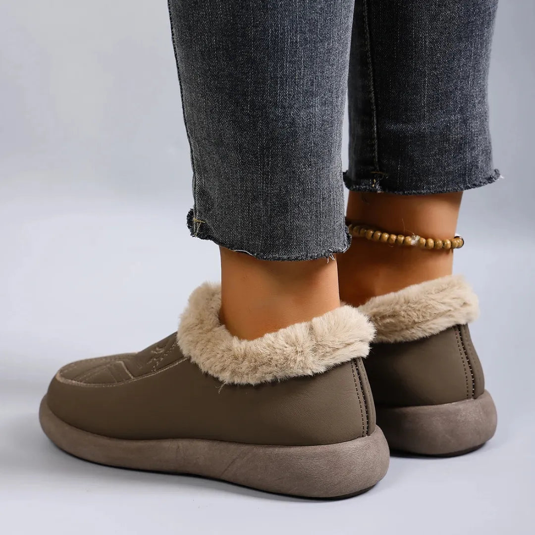 Ella Women’s Fluffy Bootie Slippers – Warm Fur Lined House Shoes