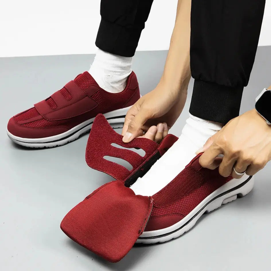 Evan Mens Wide Fit Shoes with Velcro – Orthopedic Walking Shoes