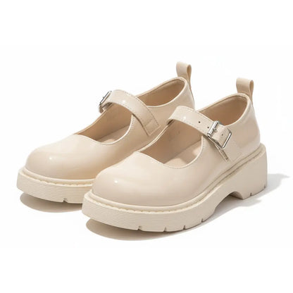 Kiki Mary Jane Platform Shoes – Patent Leather Chunky Heel Loafers