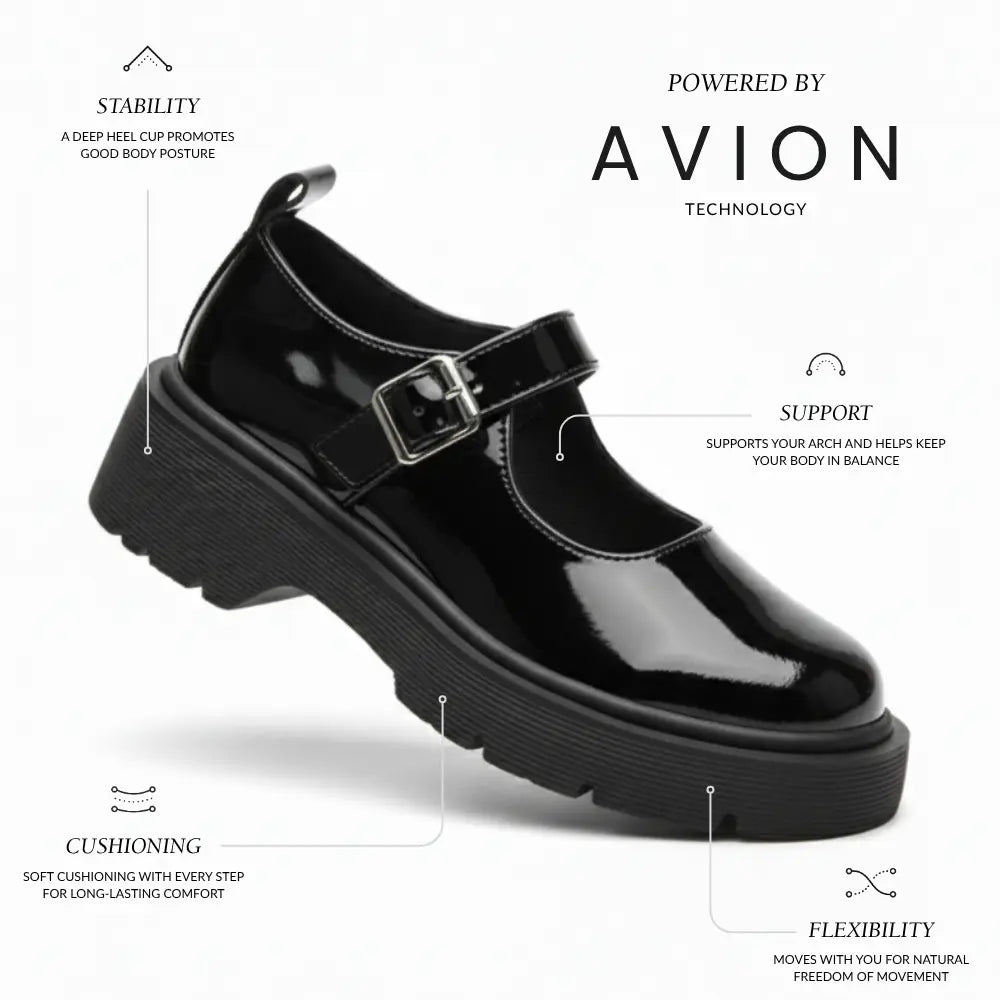 Kiki Mary Jane Platform Shoes – Patent Leather Chunky Heel Loafers