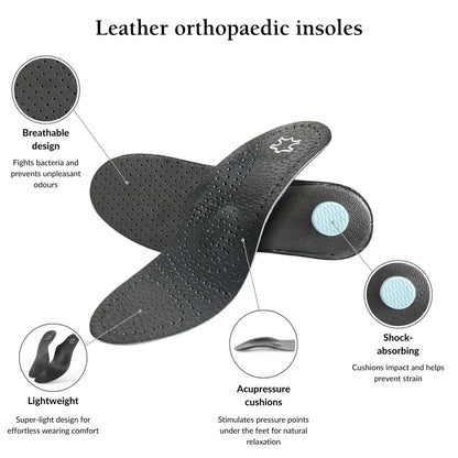 Leather Orthotic Insoles – Arch Support Insoles for Knock Knees