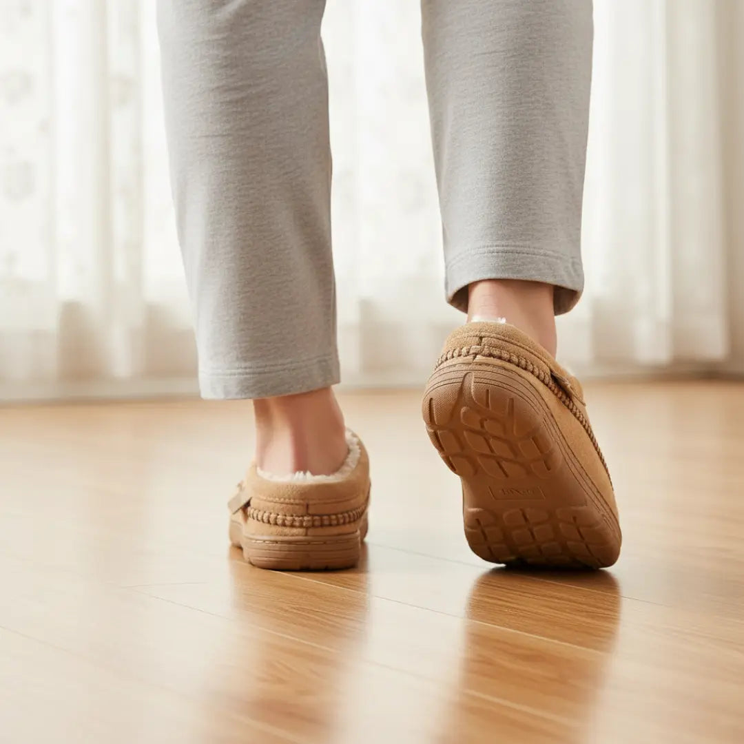 Noah Mens Fleece Lined Suede Slippers – Warm Slip On House Shoes