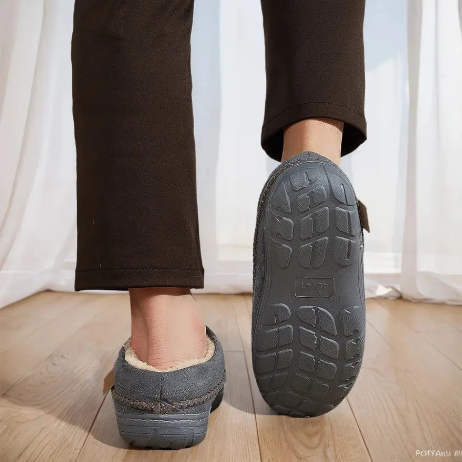 Noah Mens Fleece Lined Suede Slippers – Warm Slip On House Shoes