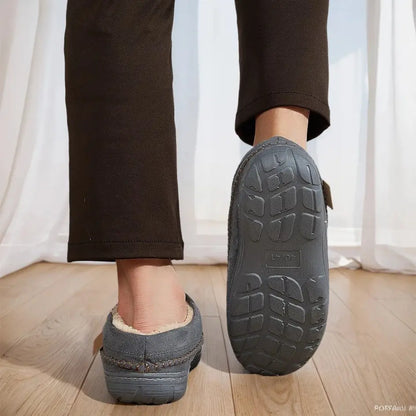 Noah Mens Fleece Lined Suede Slippers – Warm Slip On House Shoes