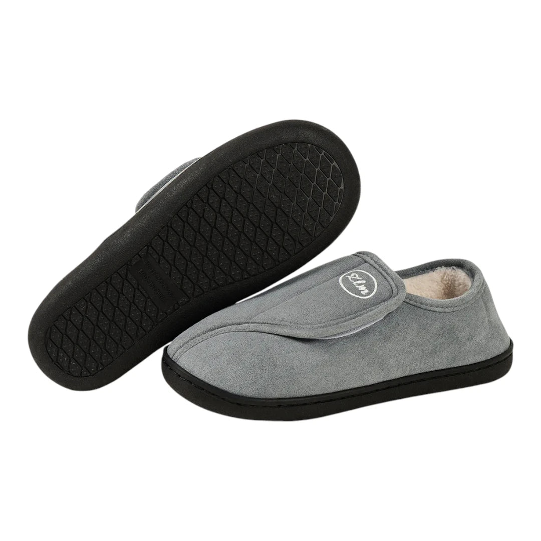 Sam Wide Fit Slippers – Adjustable Velcro House Shoes for Swollen Feet