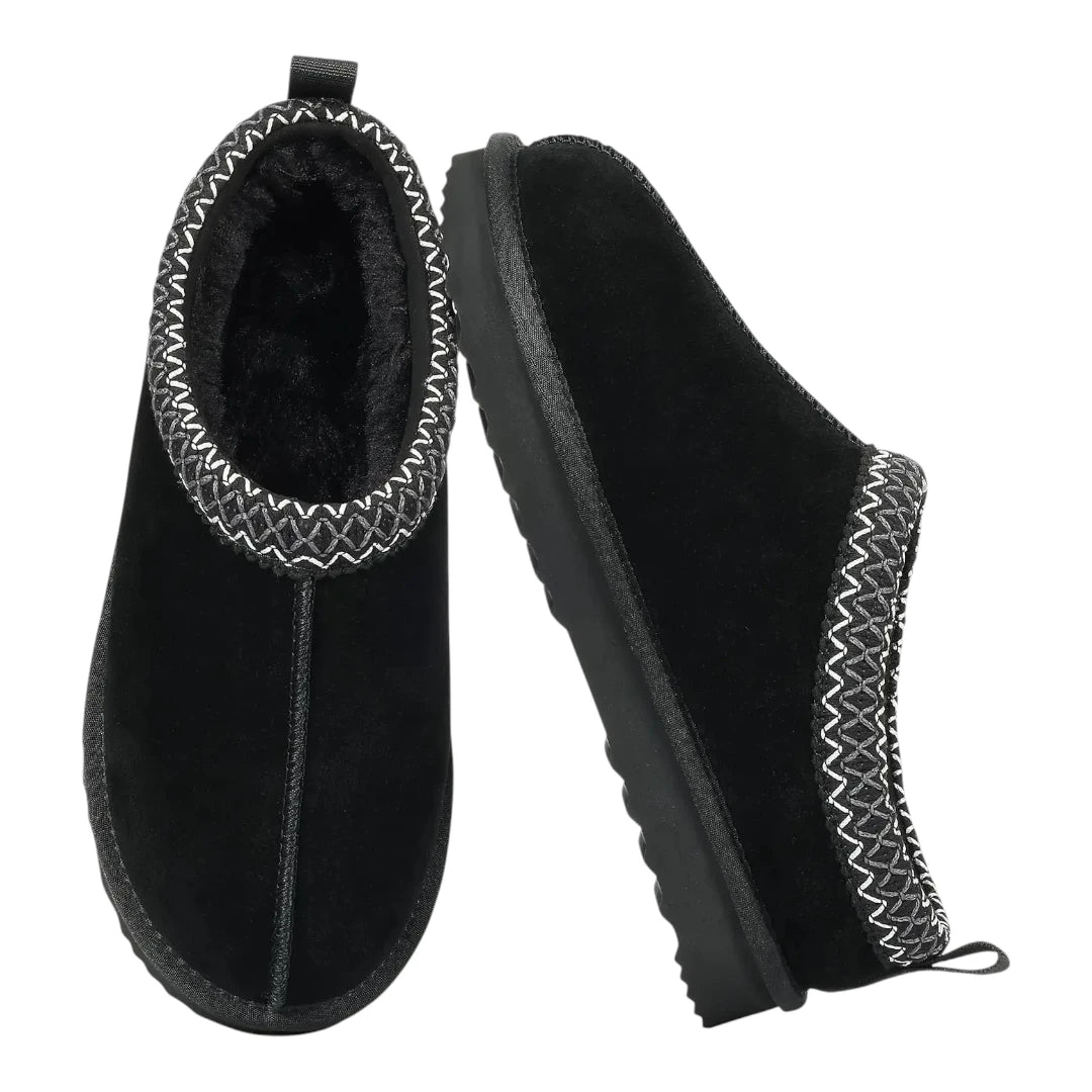 Women’s Suede Slippers – Fur Lined Indoor Outdoor House Shoes