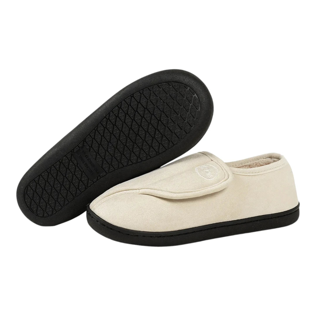 Sam Wide Fit Slippers – Adjustable Velcro House Shoes for Swollen Feet