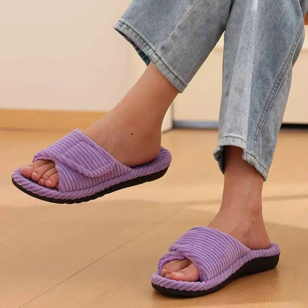 Sky Orthopedic Fluffy Slippers – Arch Support House Slides for Women