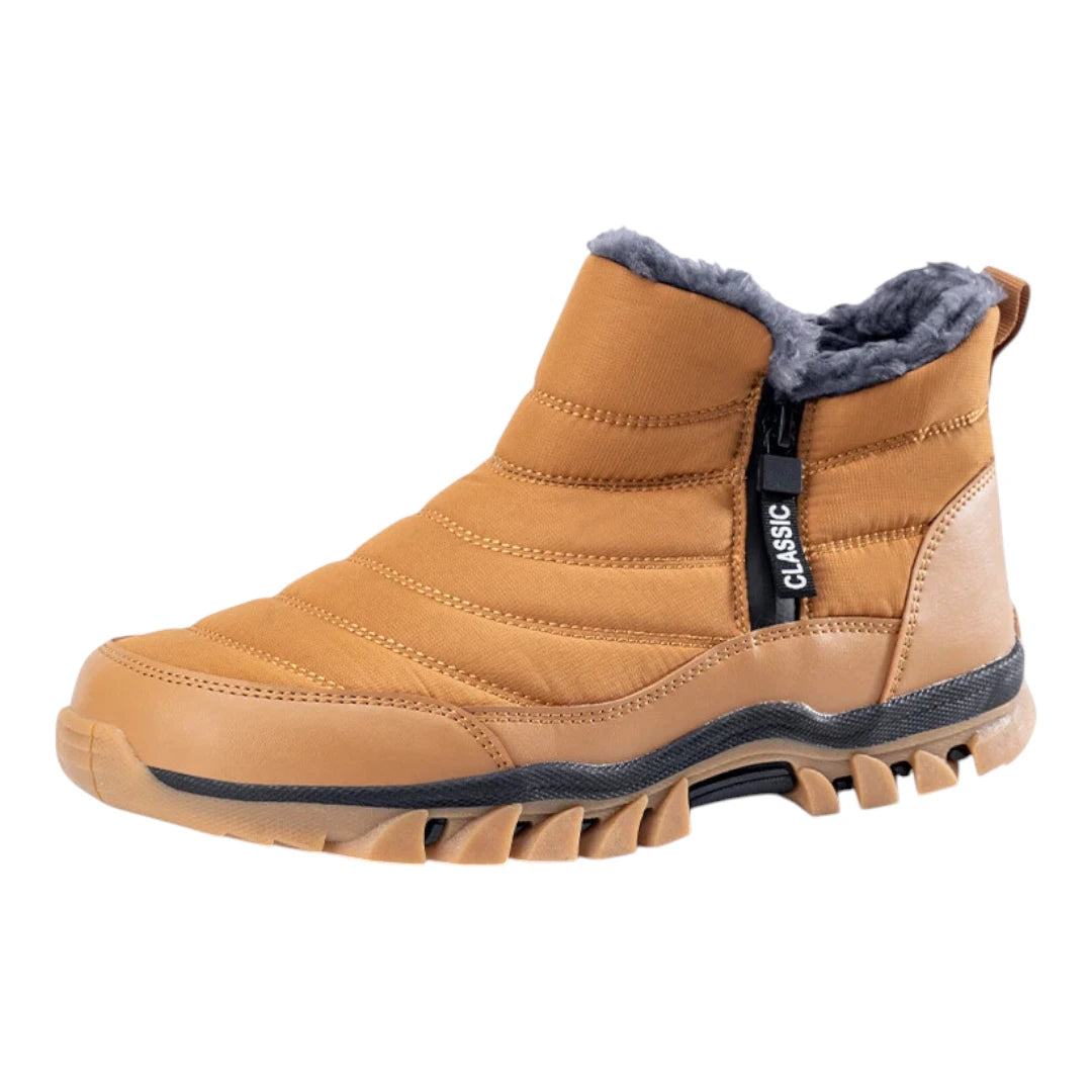 Arv Men’s Snow Boots with Zipper – Waterproof Winter Boots with Fleece